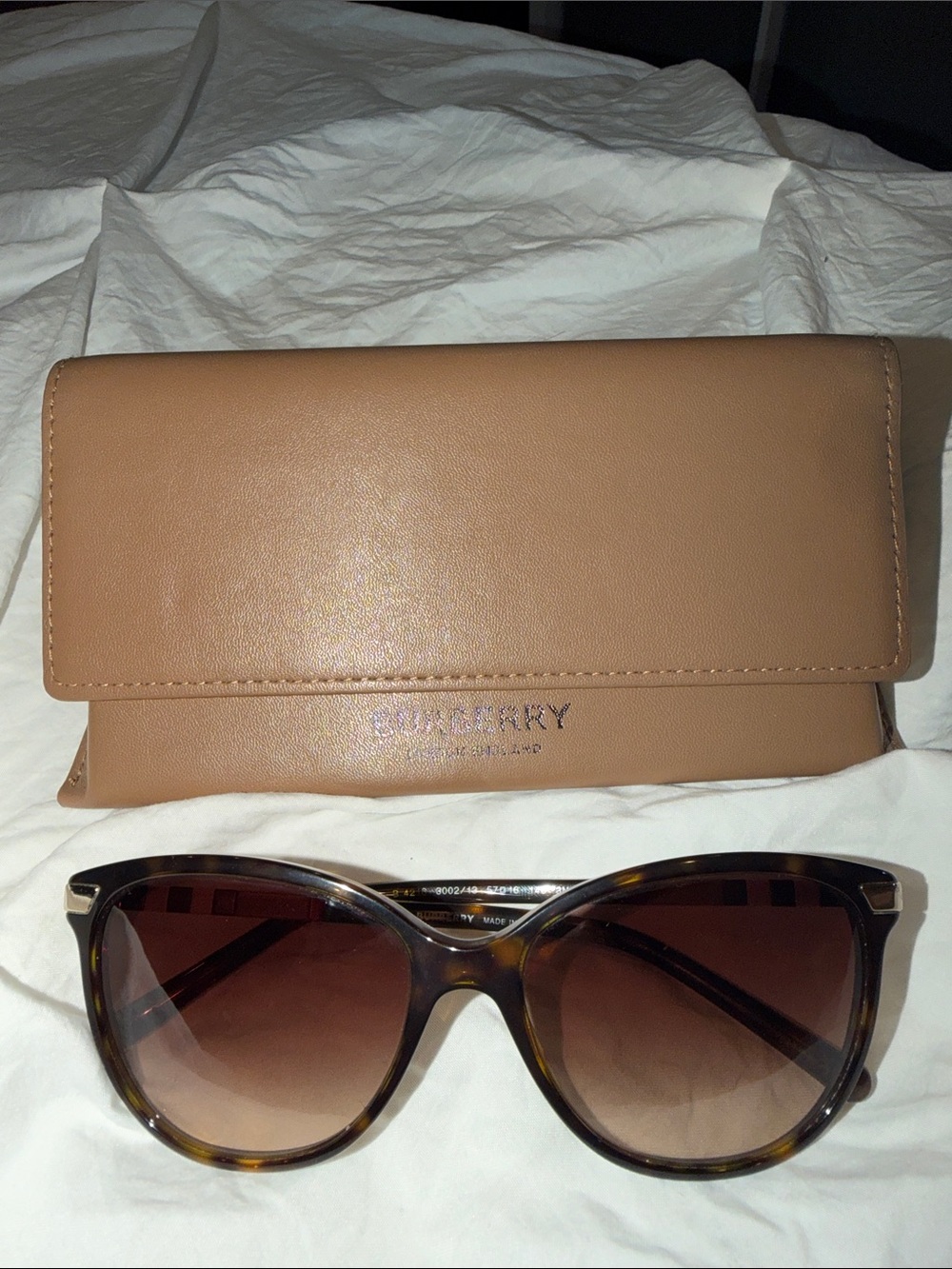 Burberry Tortoiseshell Cat-Eye Sunglasses with Case